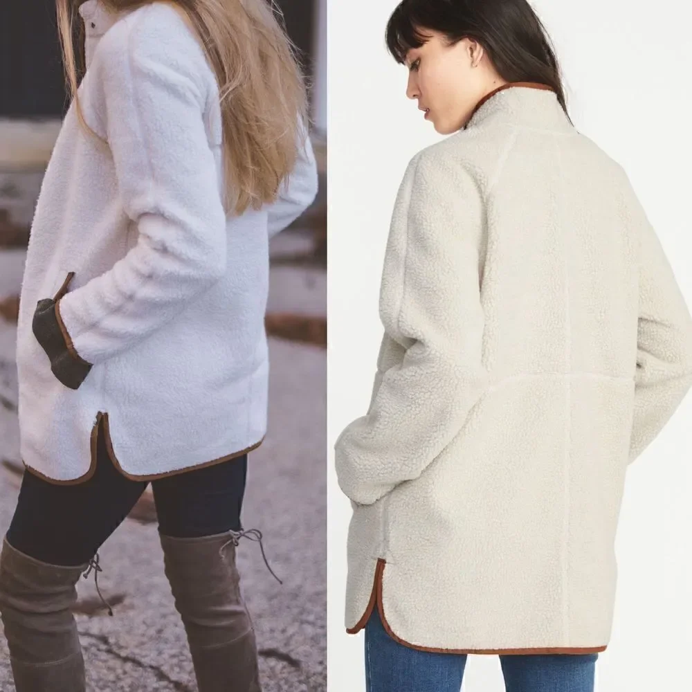 Old Navy Bloggers Favorite Mock Neck Cream Sherpa Coat , XS